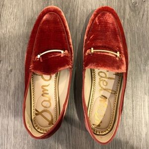 Sam Edelman burnt orange/rust velvet loafers